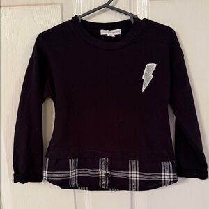 Black Lightning Bolt Crewneck 2t